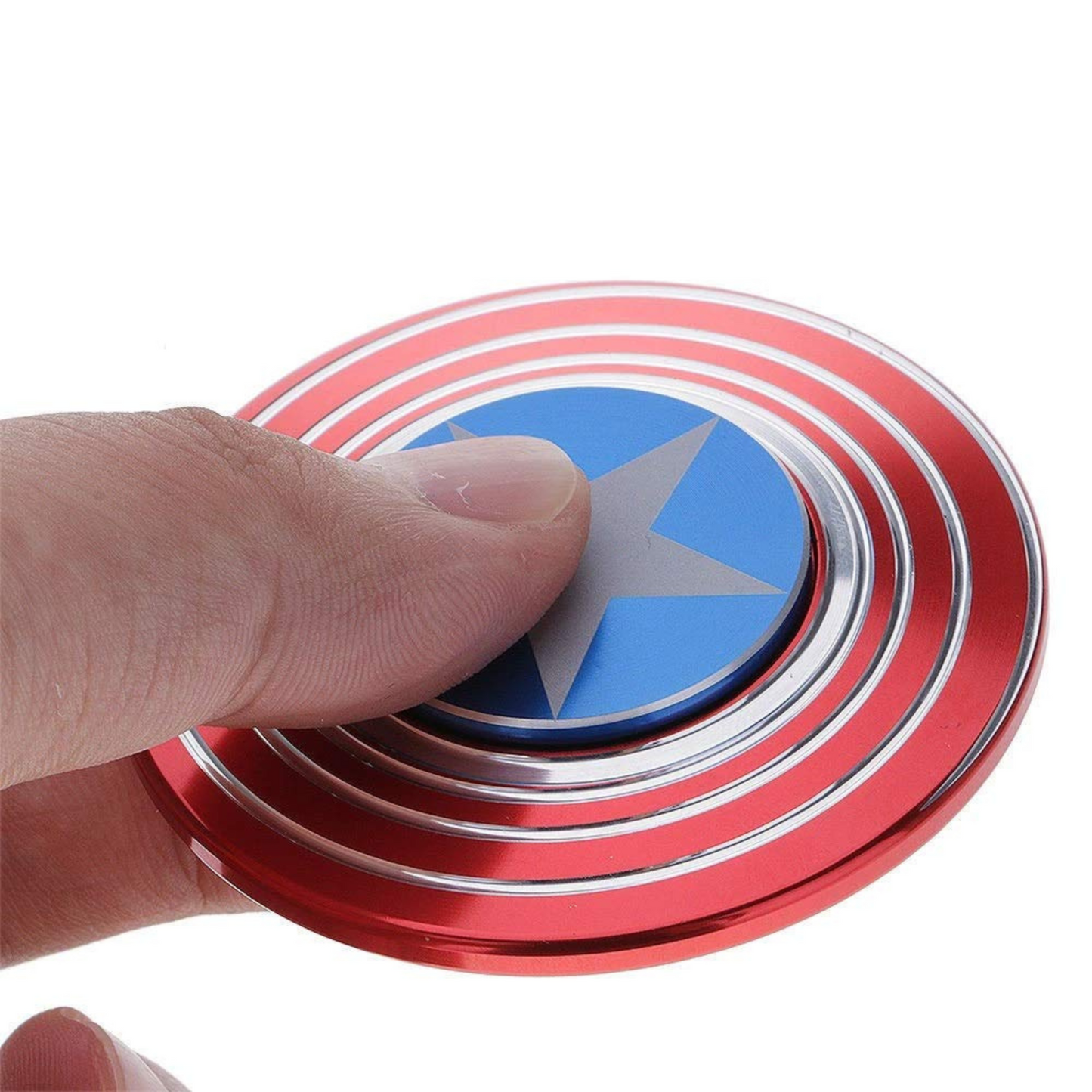 Superhero Metal Fidget Spinner Combo – Pack of 2 | Captain America & Spiderman Theme, Multicolor, Long Spinning Time