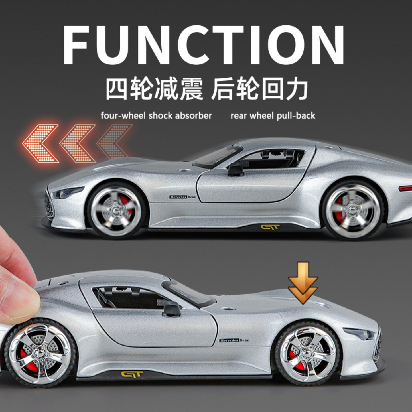 NestyFox CHE ZHI Mercedes AMG Die-Cast Model Car β Alloy Body, Sound & Light Effects