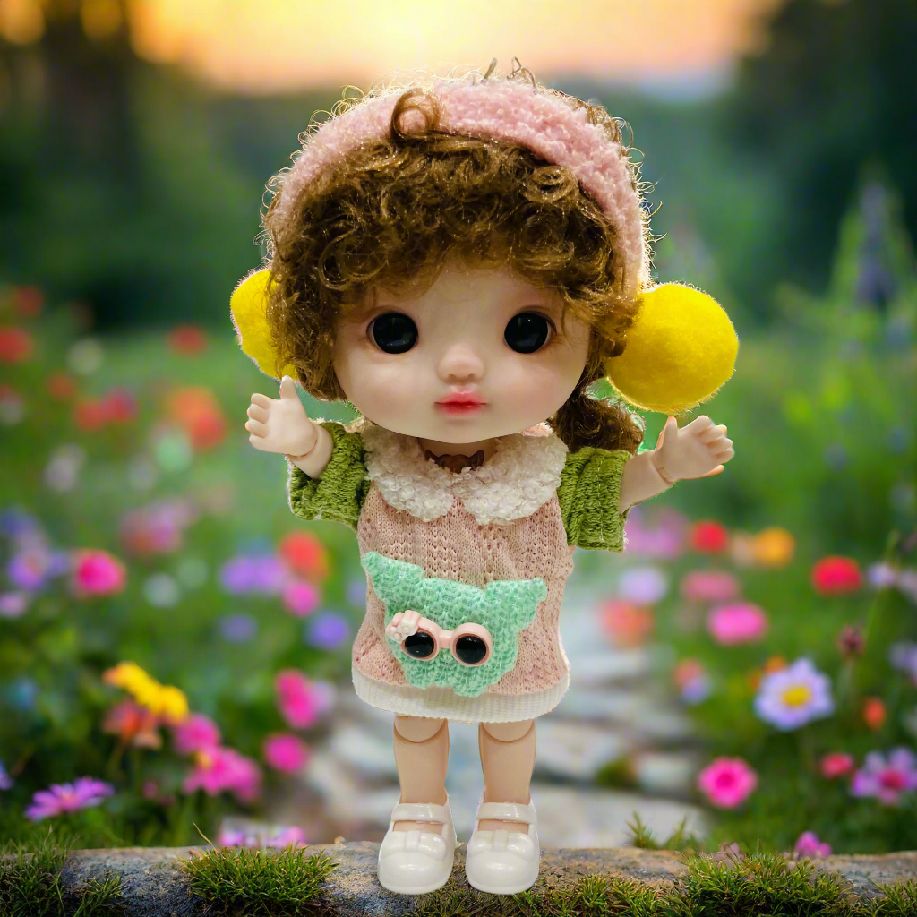 NestyFox 22cm Realistic Musical Doll with Sound & Movement