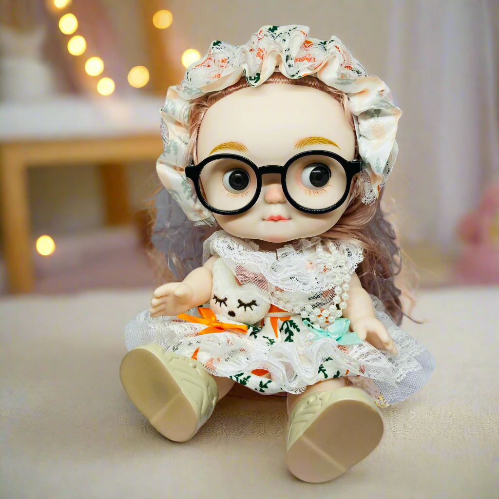 Chubby Cheeks Beauty Doll β 25cm Cute BJD with Glasses & Stylish Outfit