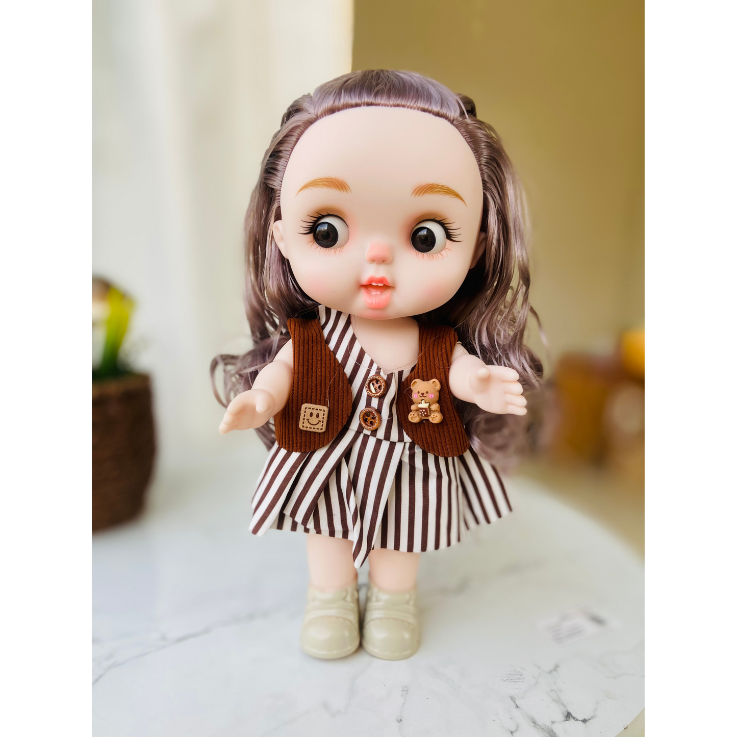 Chubby Cheeks Beauty Doll β 25cm Cute BJD with Glasses & Stylish Outfit