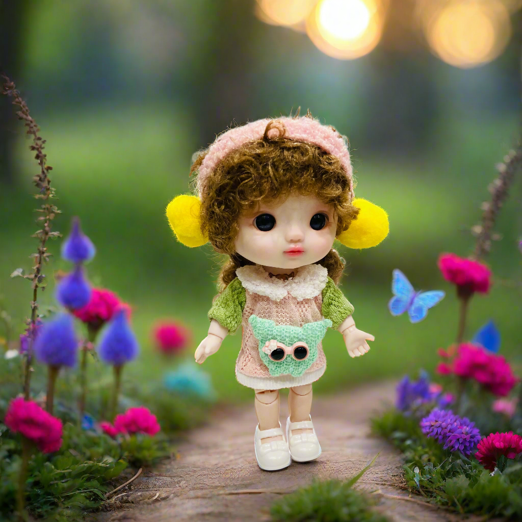 NestyFox 22cm Realistic Musical Doll with Sound & Movement