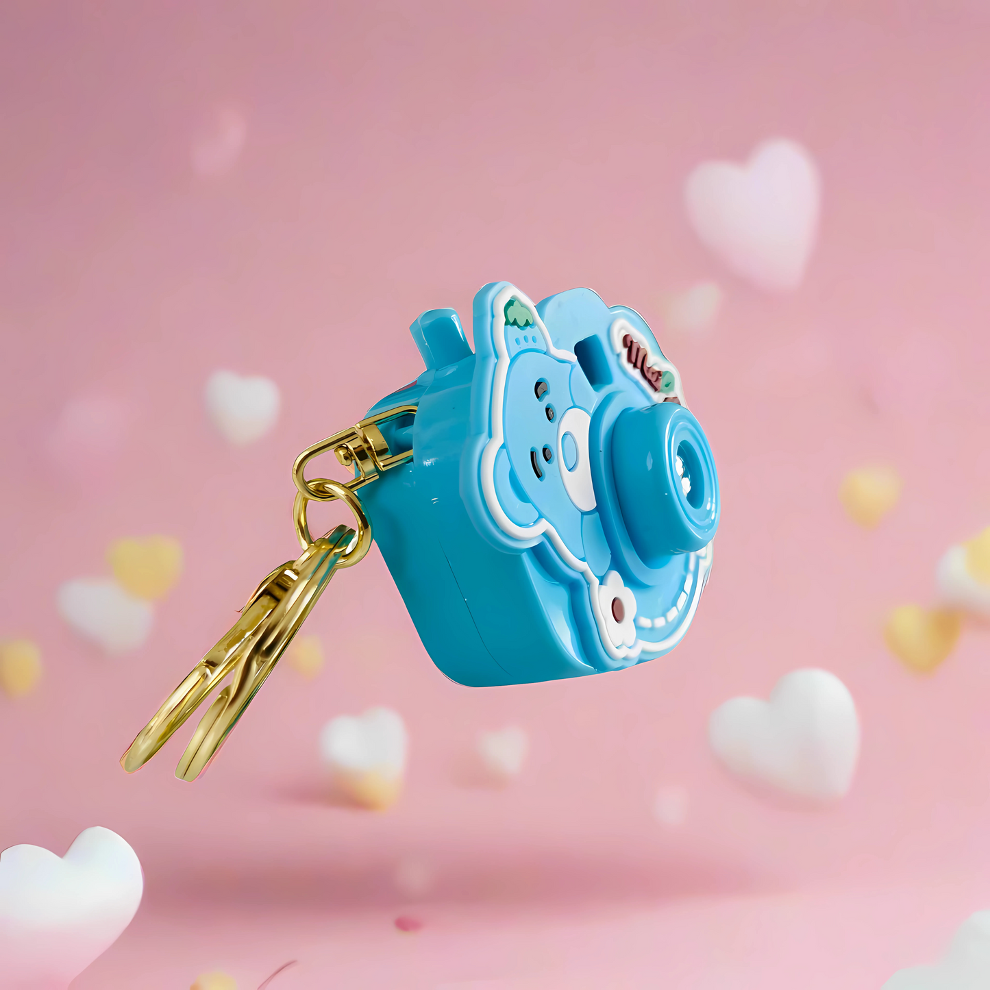 Camera Projector Keychain Featuring Luminous Cartoon Made Silicone Rubber