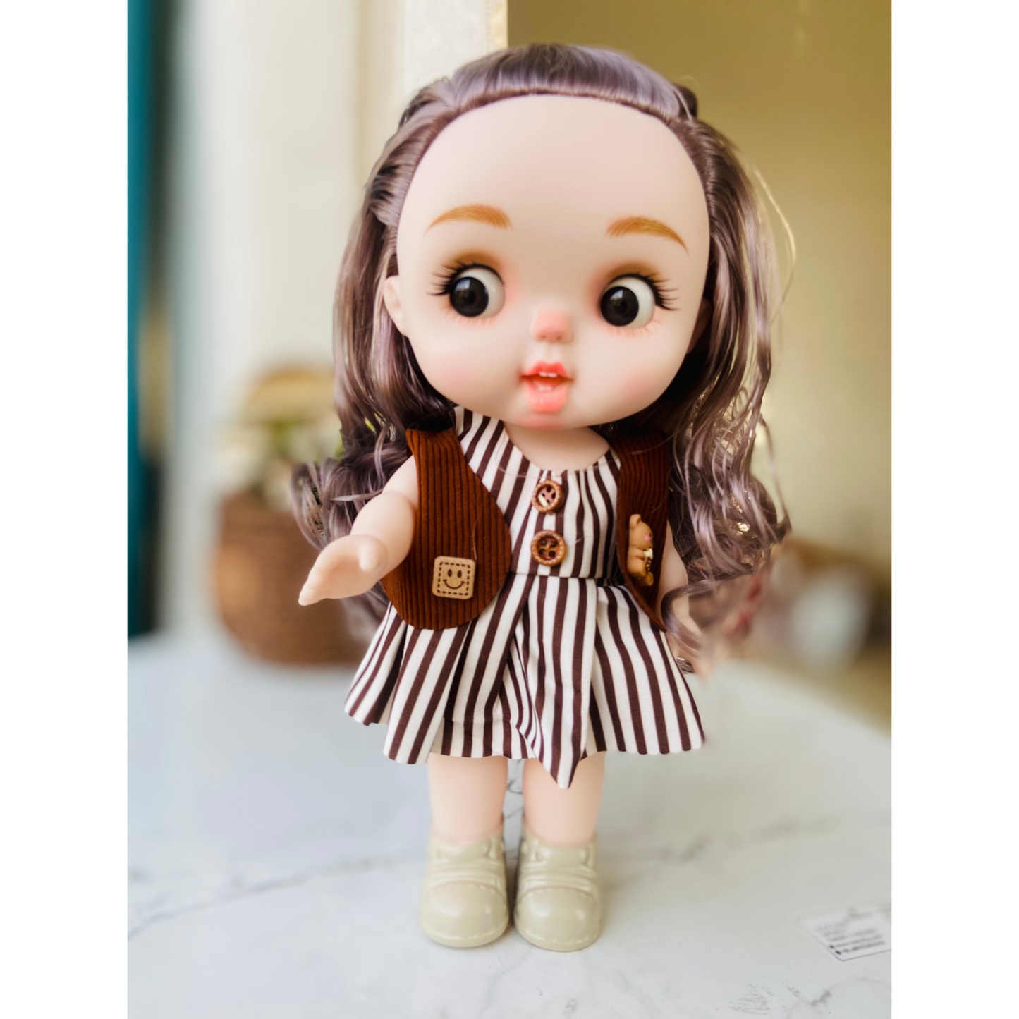 Chubby Cheeks Beauty Doll β 25cm Cute BJD with Glasses & Stylish Outfit