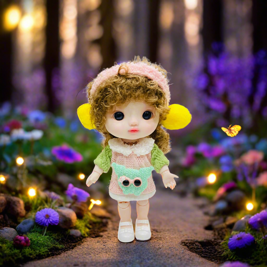 NestyFox 22cm Realistic Musical Doll with Sound & Movement