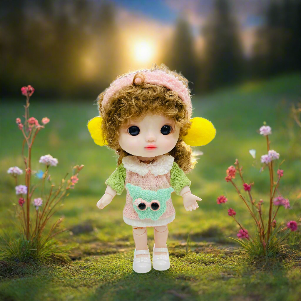 NestyFox 22cm Realistic Musical Doll with Sound & Movement
