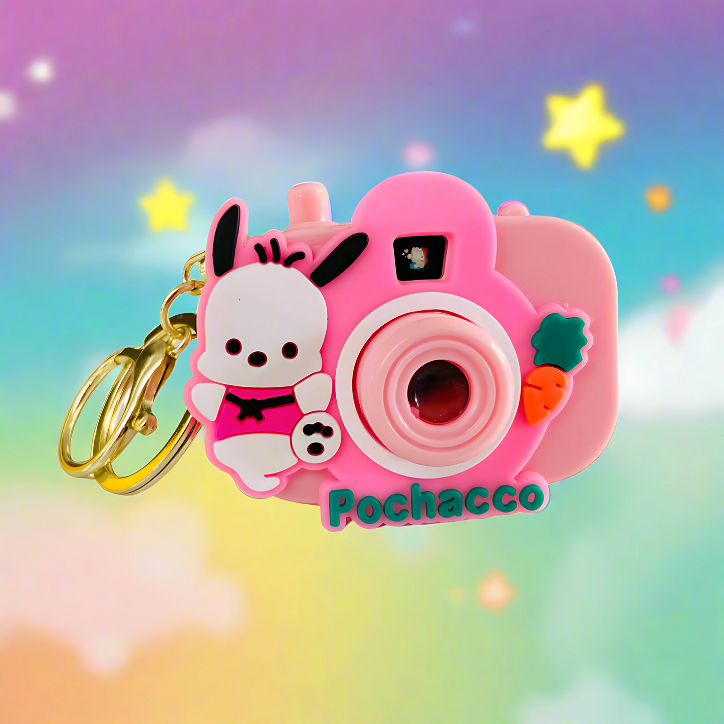 Camera Projector Keychain Featuring Luminous Cartoon Made Silicone Rubber