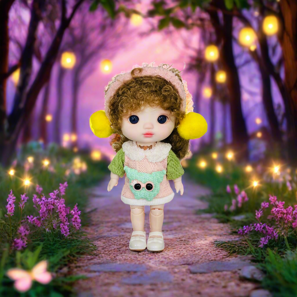 NestyFox 22cm Realistic Musical Doll with Sound & Movement