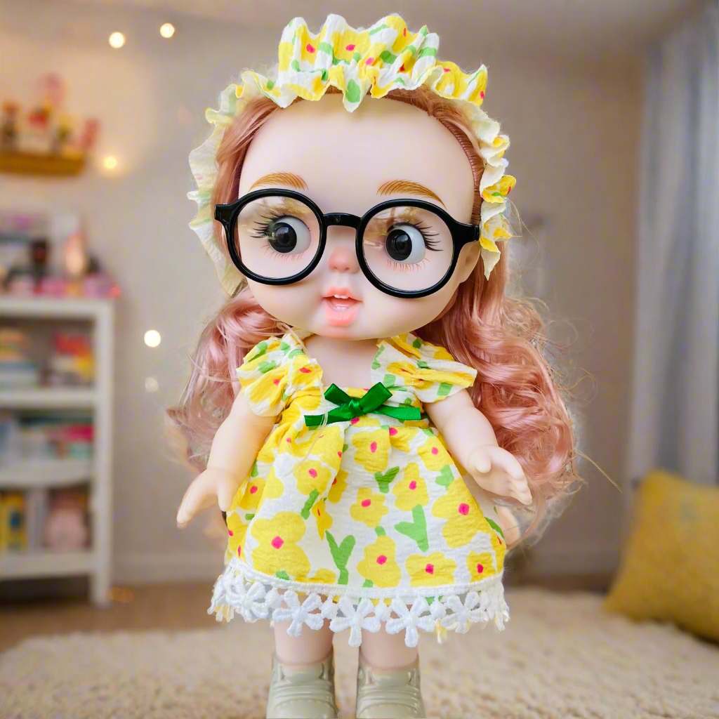 Chubby Cheeks Beauty Doll β 25cm Cute BJD with Glasses & Stylish Outfit