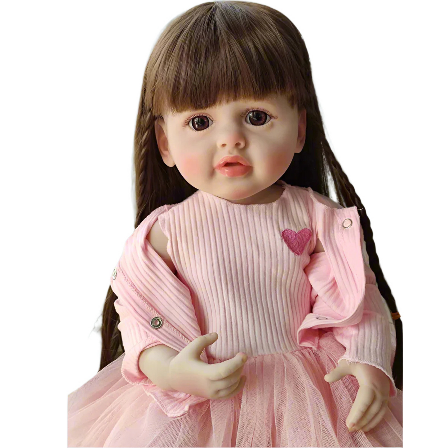 NestyFox Realistic Silicone Baby Doll – Lifelike Reborn Doll with Dress & Accessories
