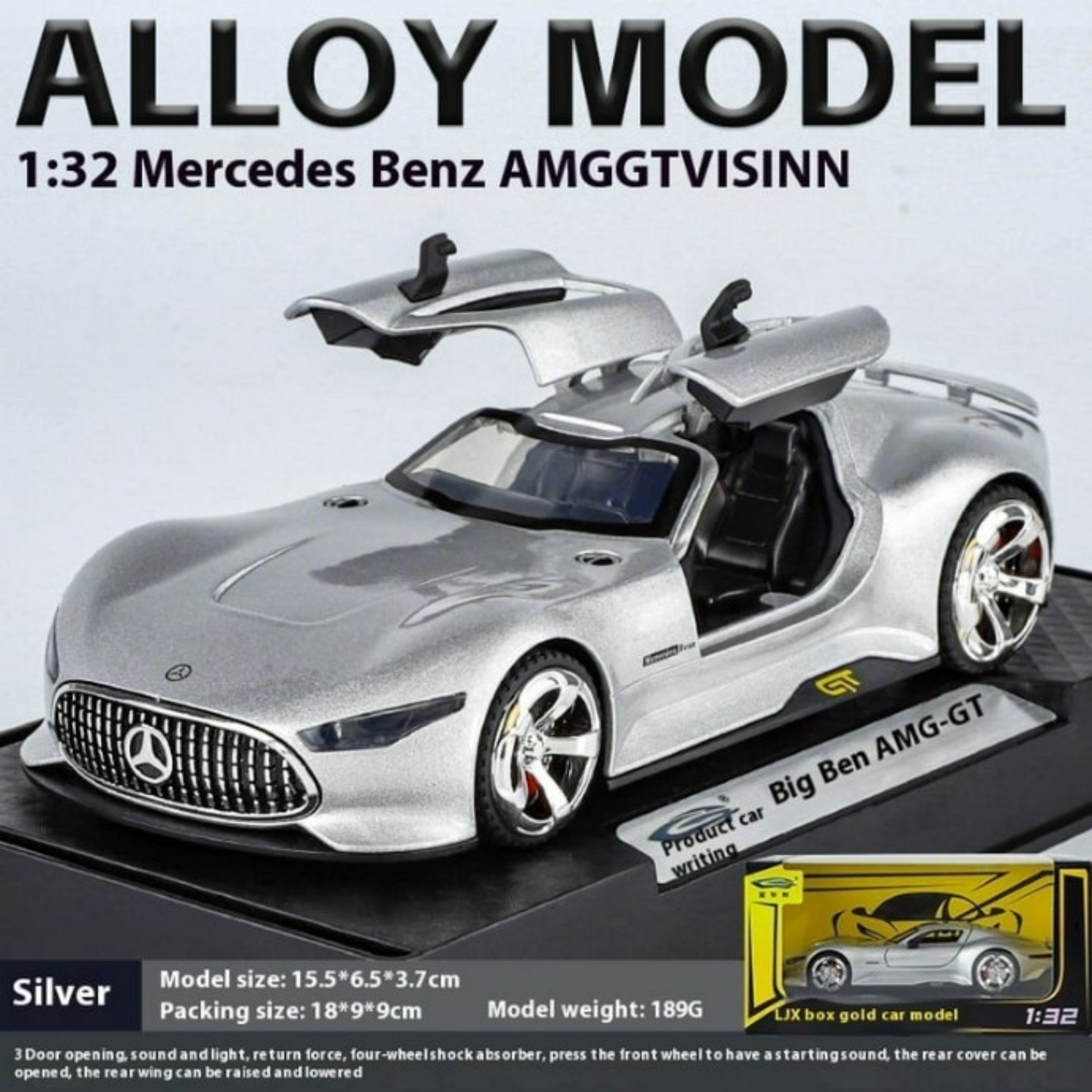 NestyFox CHE ZHI Mercedes AMG Die-Cast Model Car β Alloy Body, Sound & Light Effects