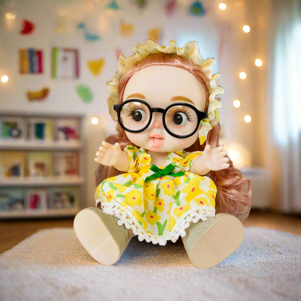 Chubby Cheeks Beauty Doll β 25cm Cute BJD with Glasses & Stylish Outfit