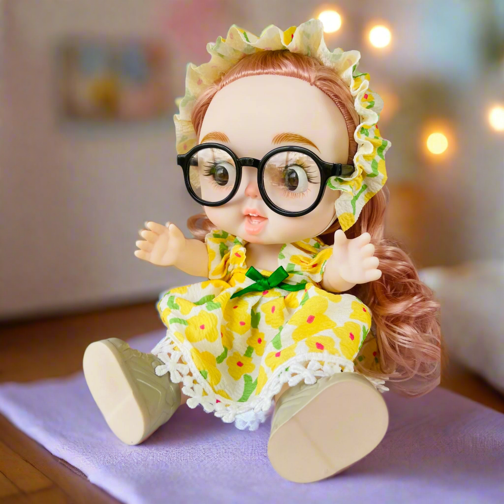 Chubby Cheeks Beauty Doll β 25cm Cute BJD with Glasses & Stylish Outfit