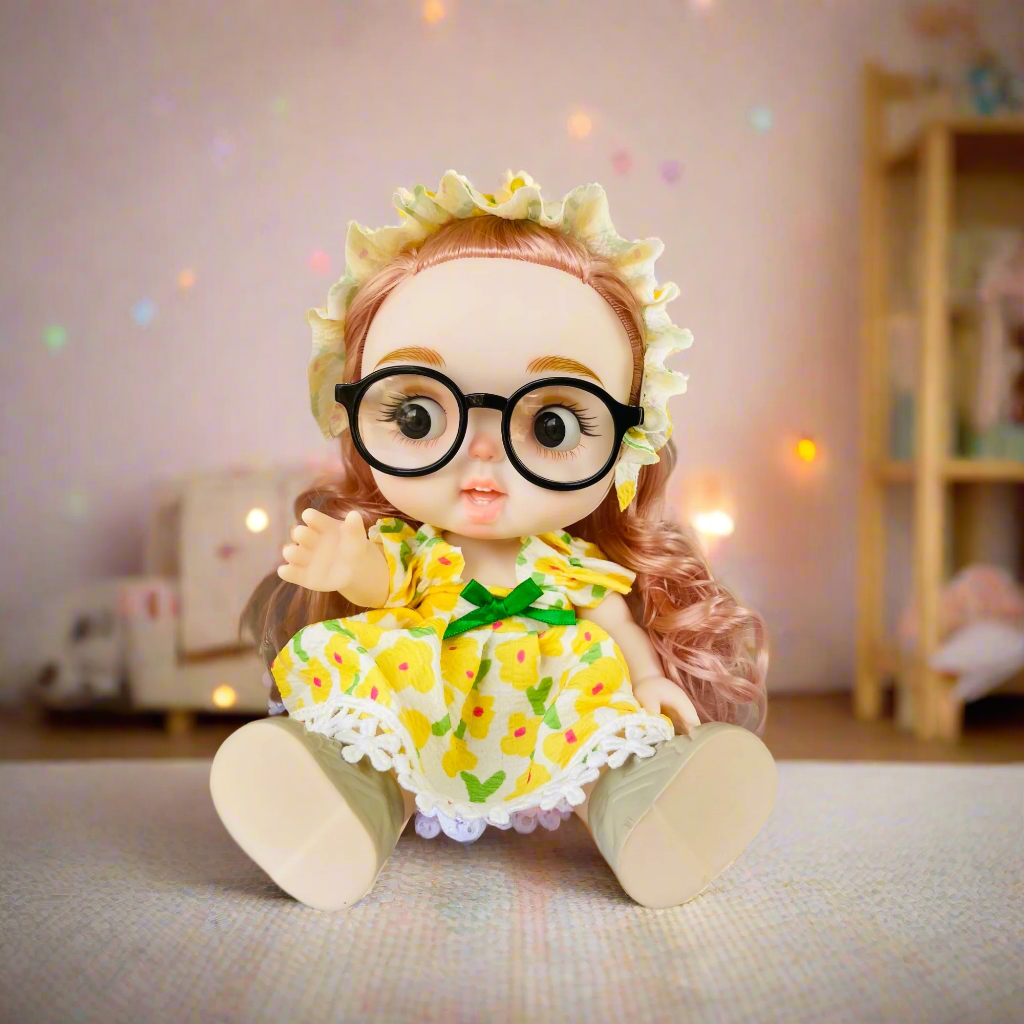 Chubby Cheeks Beauty Doll β 25cm Cute BJD with Glasses & Stylish Outfit