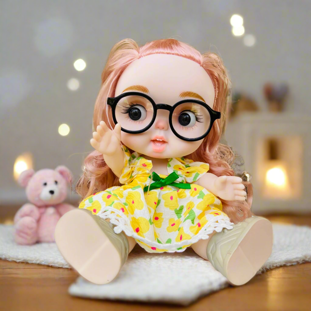 Chubby Cheeks Beauty Doll β 25cm Cute BJD with Glasses & Stylish Outfit