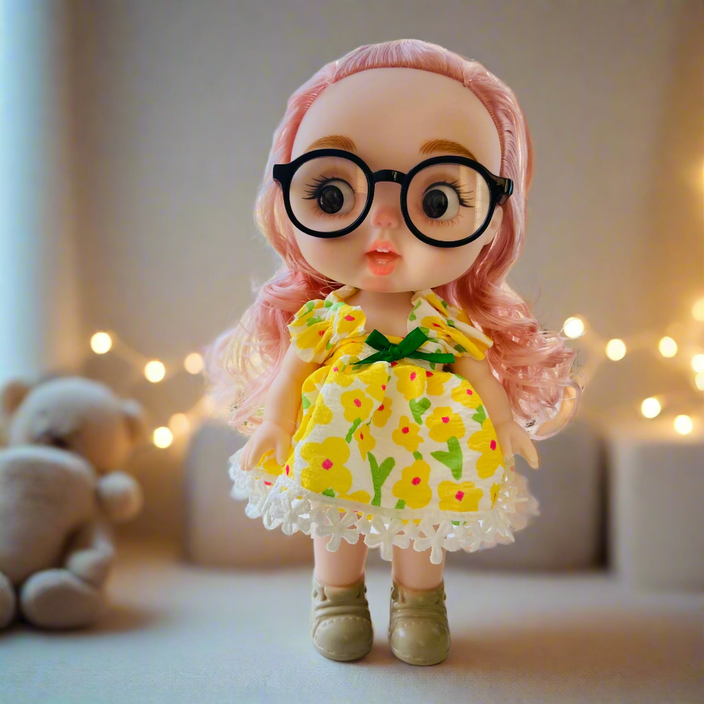 Chubby Cheeks Beauty Doll β 25cm Cute BJD with Glasses & Stylish Outfit