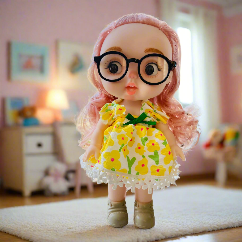 Chubby Cheeks Beauty Doll β 25cm Cute BJD with Glasses & Stylish Outfit