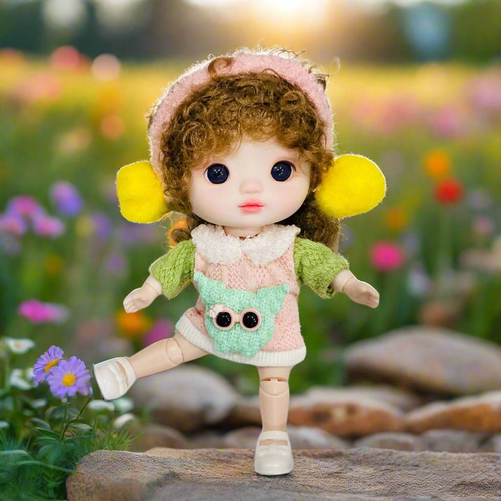 NestyFox 22cm Realistic Musical Doll with Sound & Movement