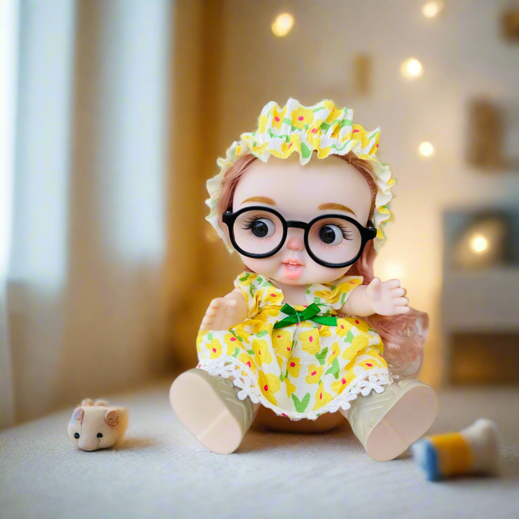 Chubby Cheeks Beauty Doll β 25cm Cute BJD with Glasses & Stylish Outfit