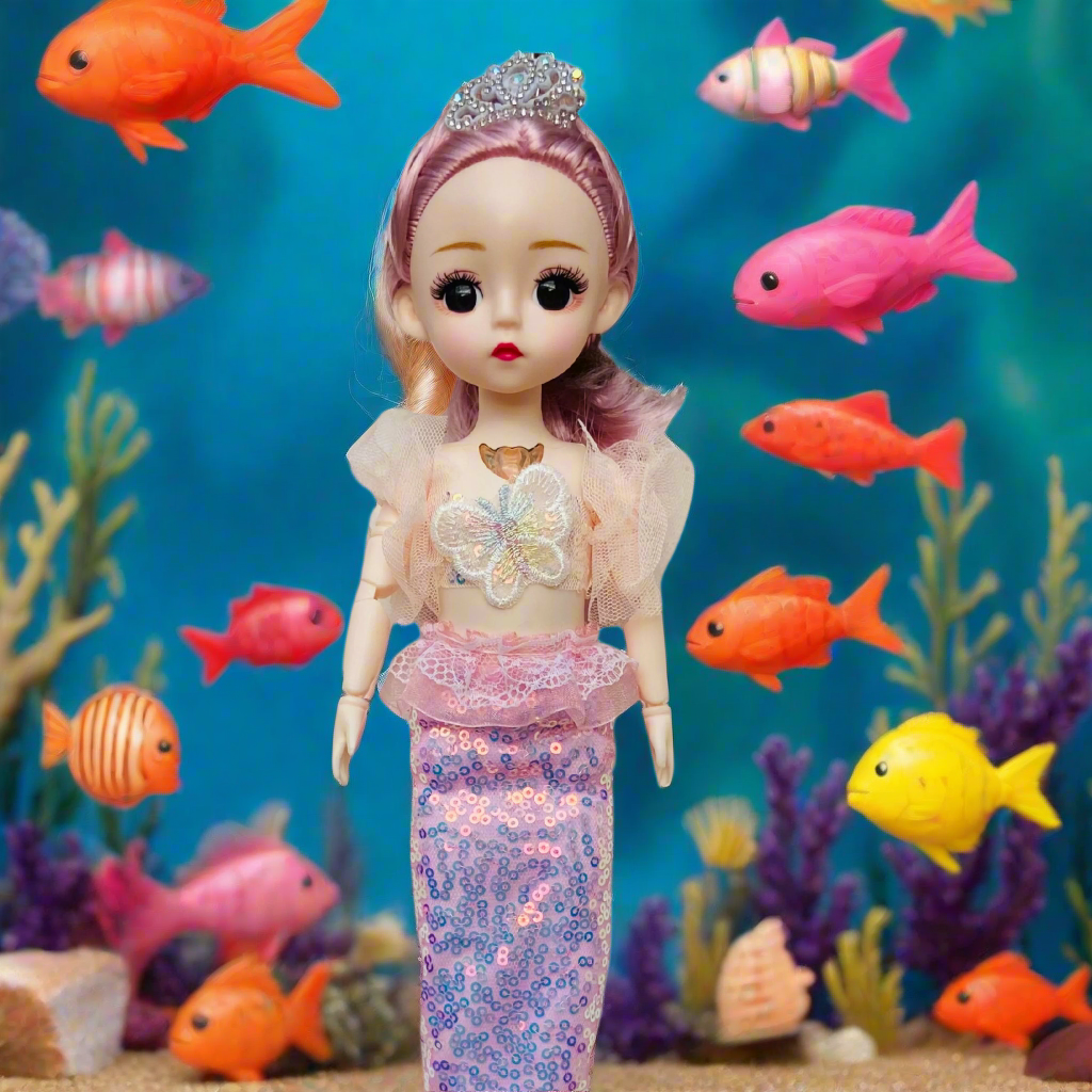 NestyFox Musical Light-Up Mermaid Doll for Girls β 46 cm Sparkling Tail Doll with Glowing Chest, Music & Light Functions Ask ChatGPT