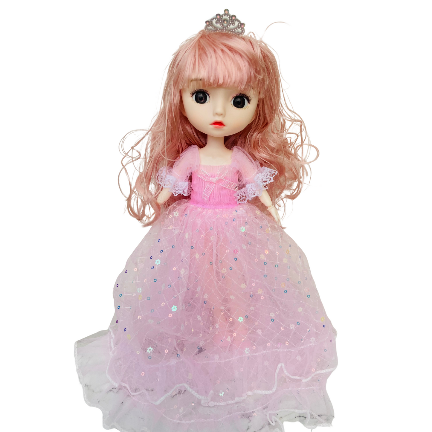 NestyFox Princess Fashion Doll for Girls β 31 cm Doll in Sparkling Pink Gown with Long Hair and Elegant Details