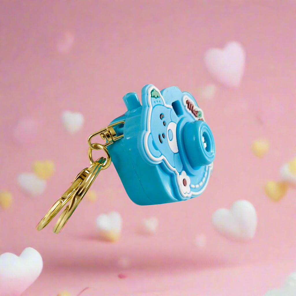 NestyFox Cute Projector Camera Keychain for Kids β Mini Cartoon Camera Toy with Image Projection, Portable Key Ring Gift for Boys & Girls
