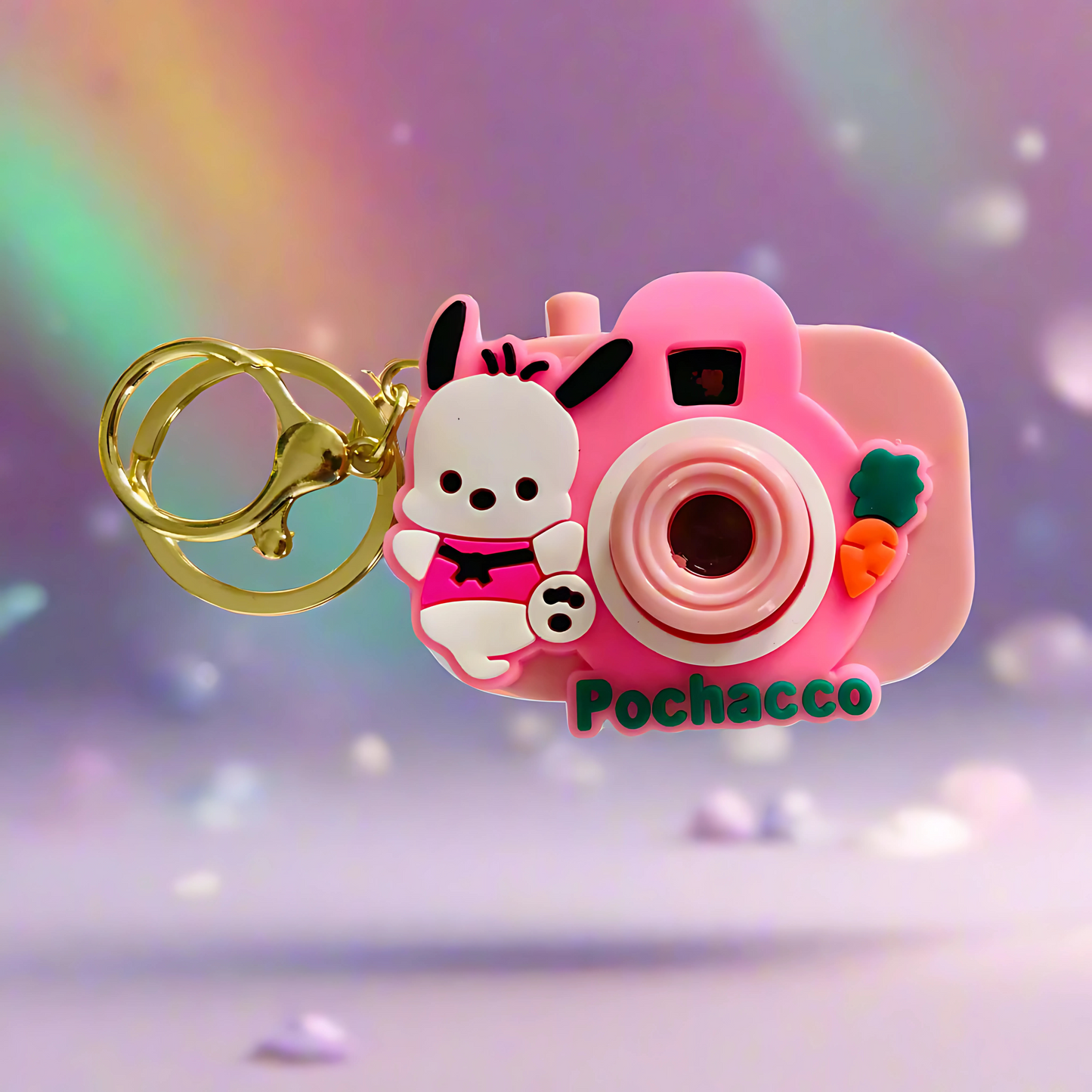 Camera Projector Keychain Featuring Luminous Cartoon Made Silicone Rubber