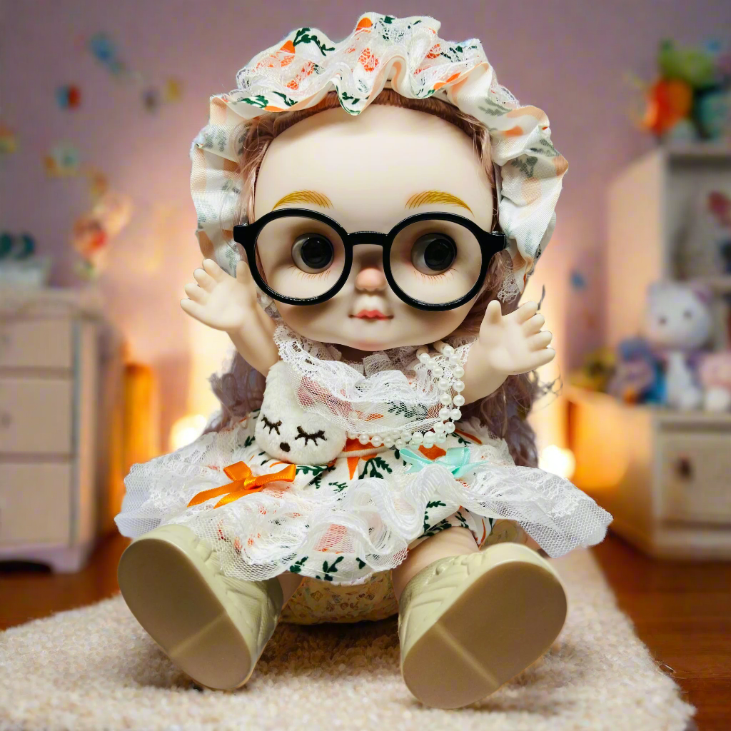 Chubby Cheeks Beauty Doll β 25cm Cute BJD with Glasses & Stylish Outfit