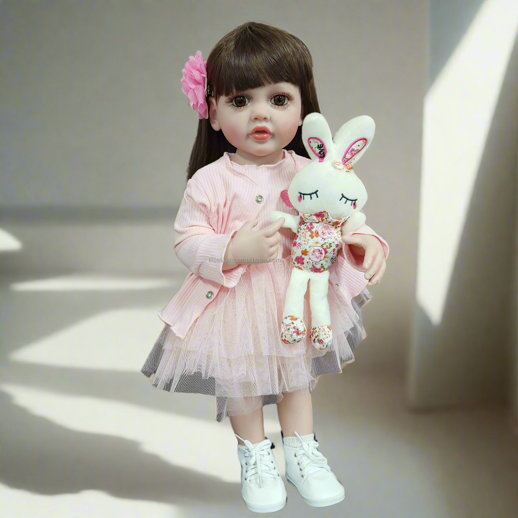 NestyFox Realistic Silicone Baby Doll – Lifelike Reborn Doll with Dress & Accessories