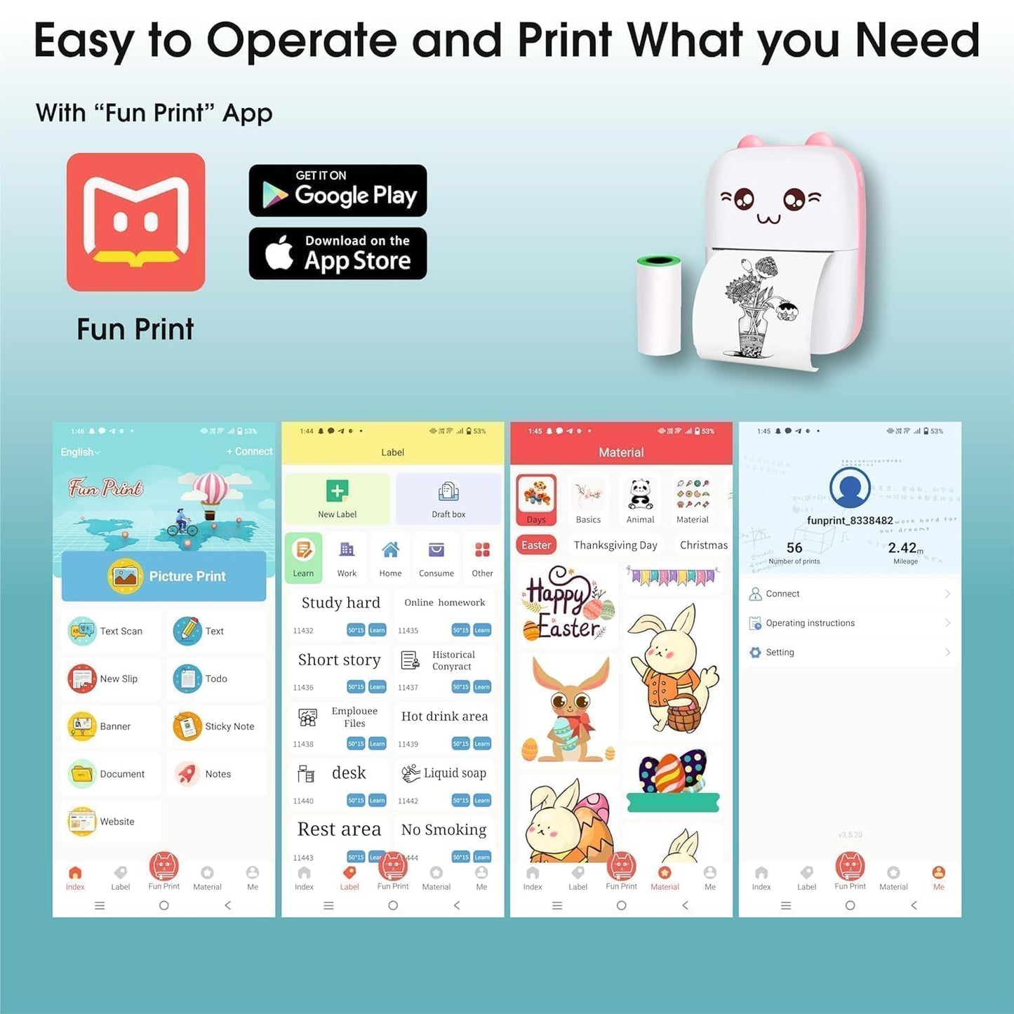 Instant Wireless Pocket Mini Printer: Bluetooth Thermal Printer for Mobile Phones