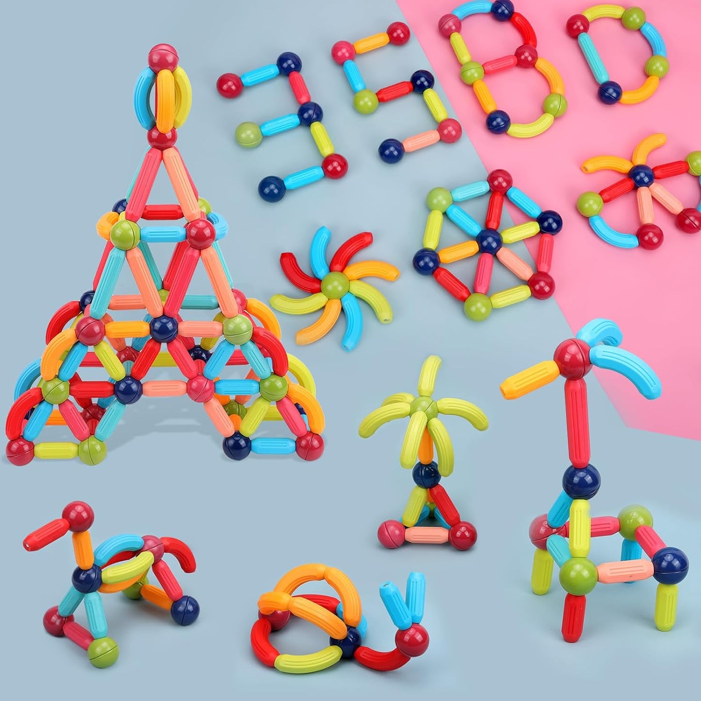 Magnetic Building Sticks Blocks For Kids - 25 Pieces