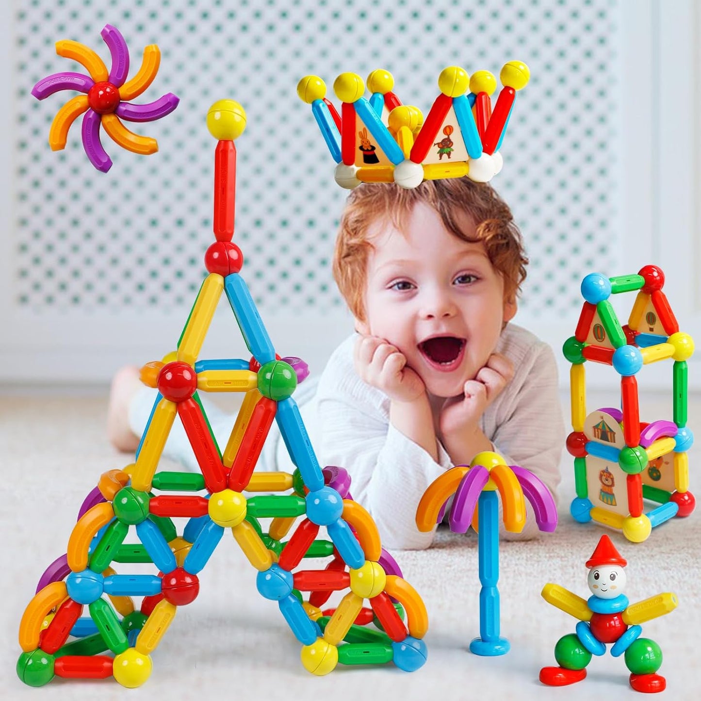 Magnetic Building Sticks Blocks For Kids - 25 Pieces