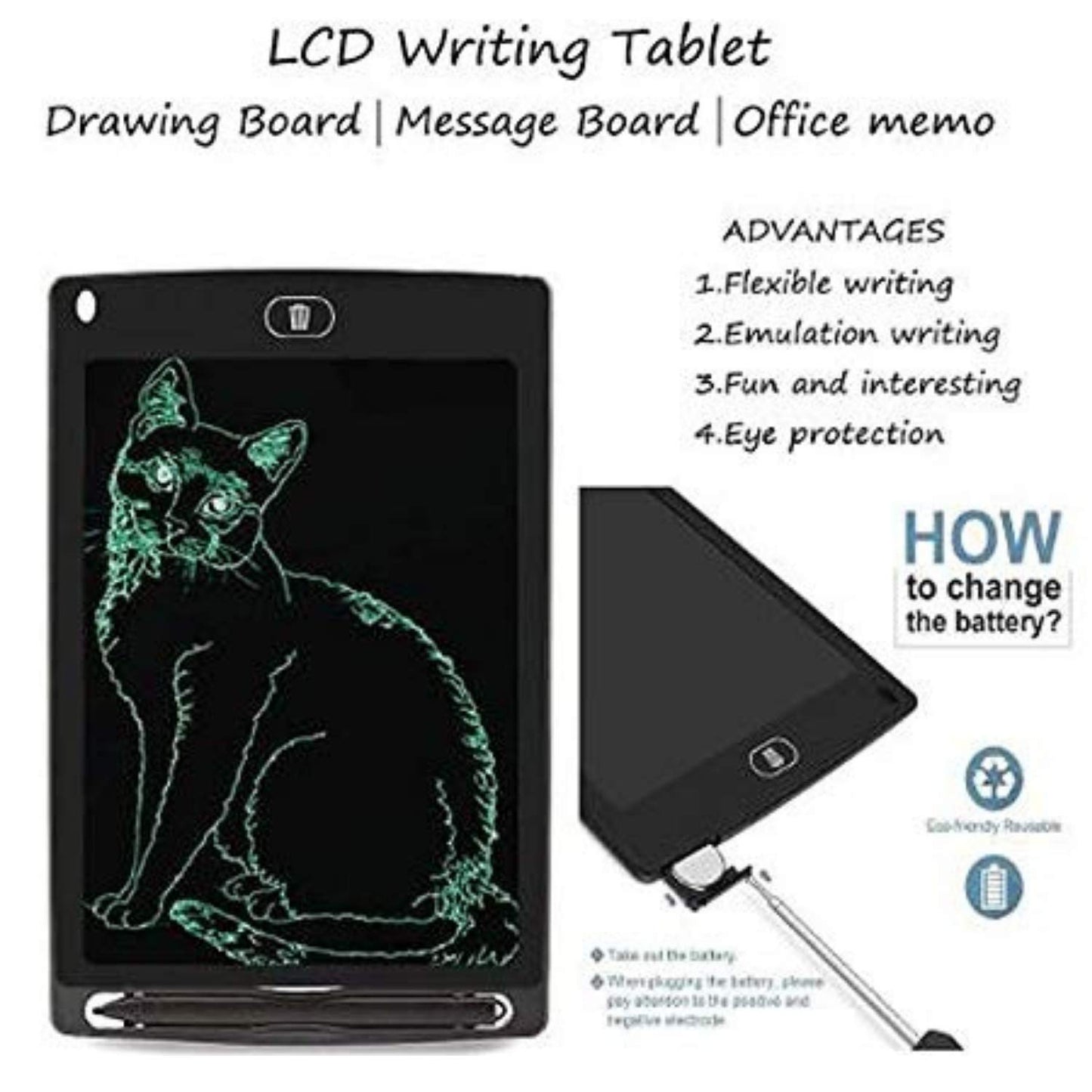 Portable LCD Writing Tablet with Instant Erase