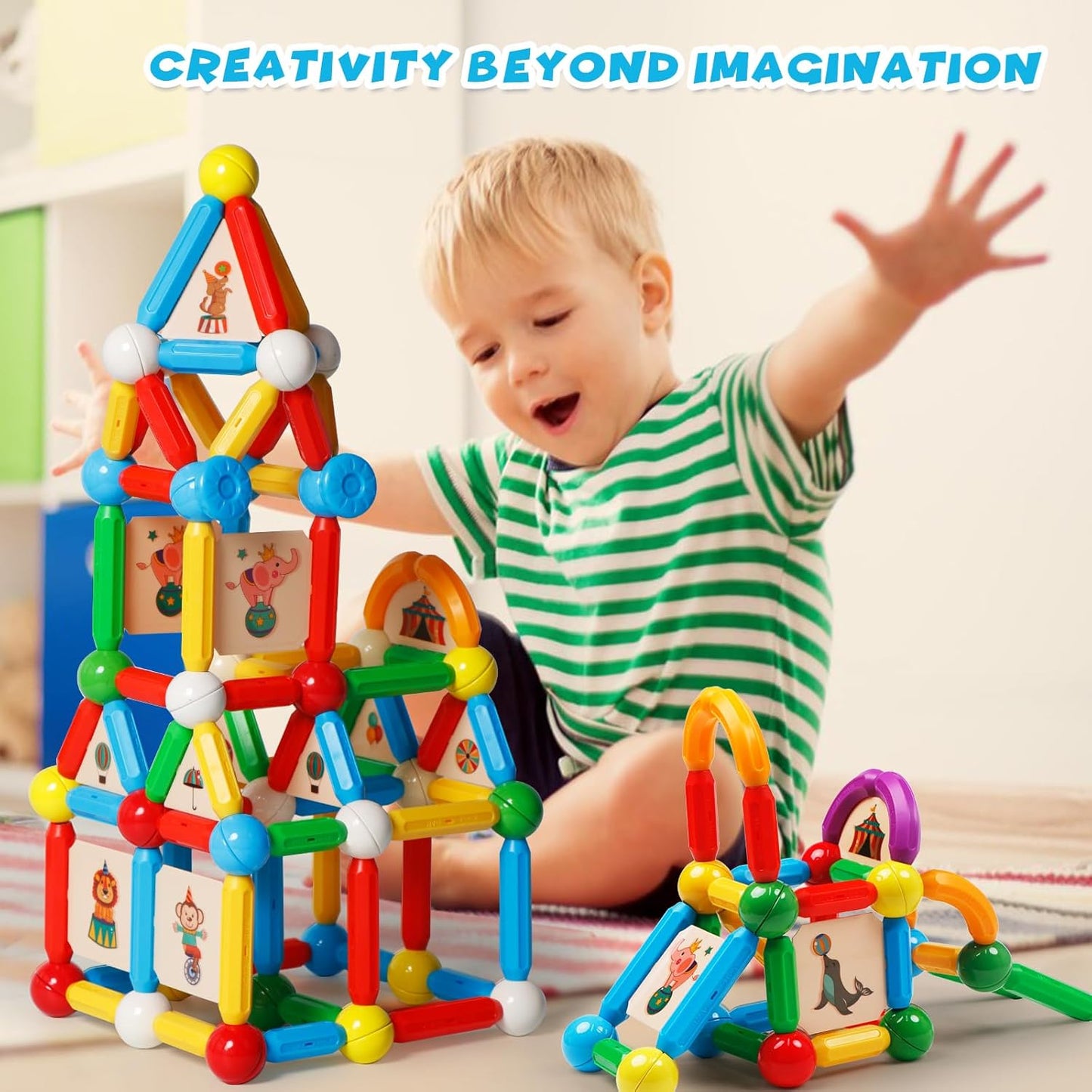 Magnetic Building Sticks Blocks For Kids - 25 Pieces