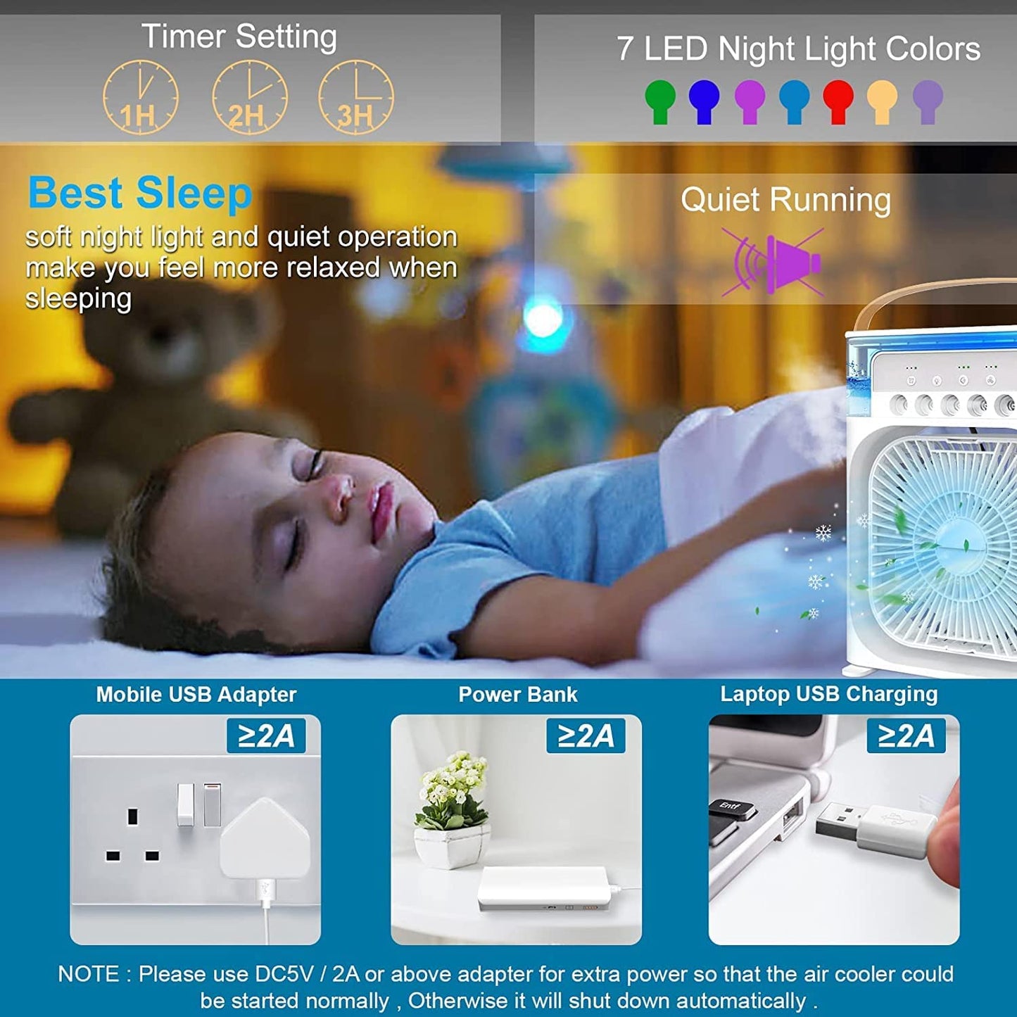 Portable Chill Breeze Mini Air Cooler Fan