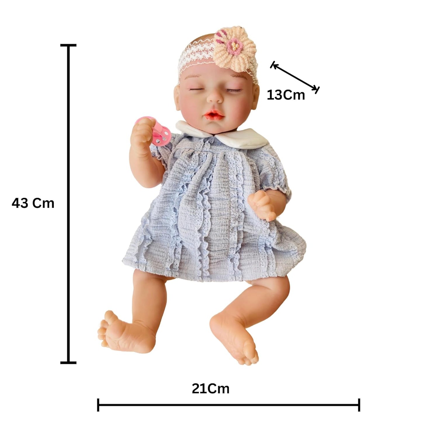NestyFox 43cm Full Silicone Reborn Baby Doll with Sound & Motion Sensor
