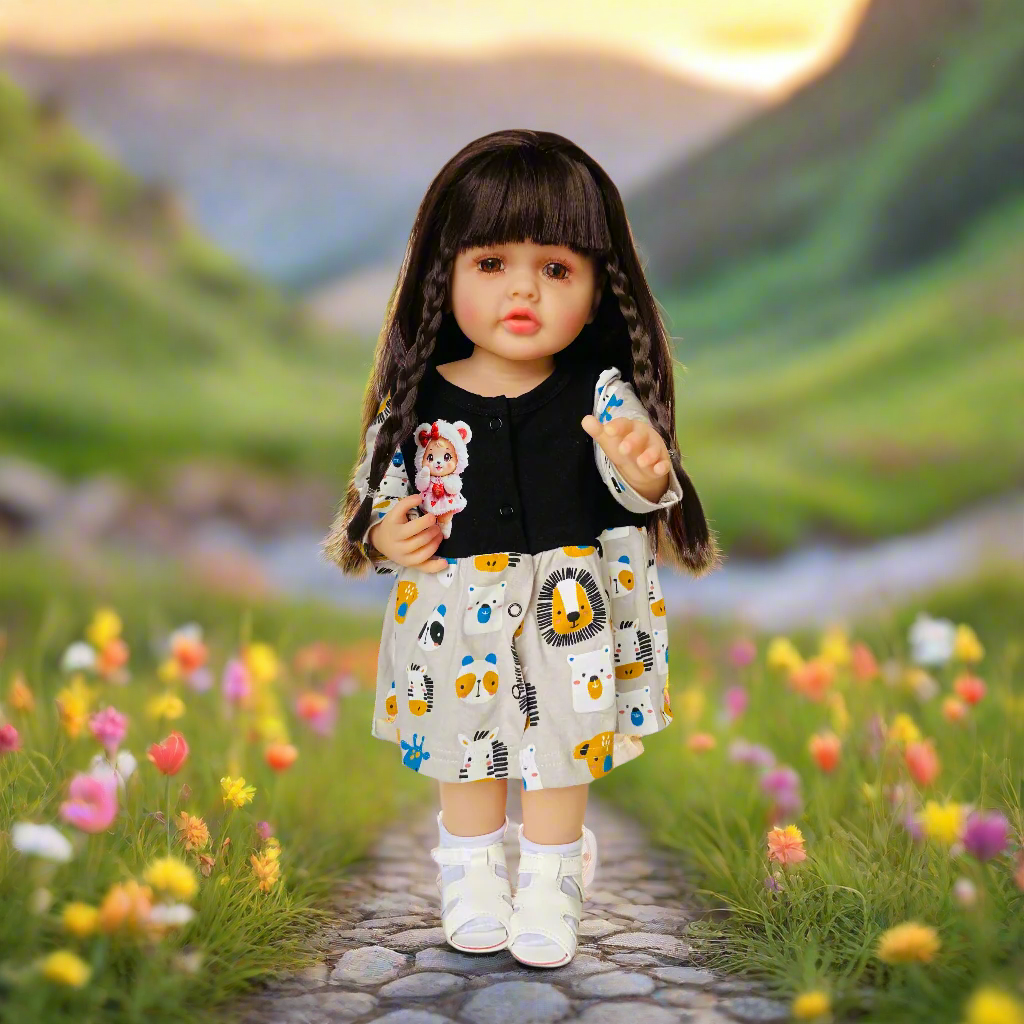 NestyFox 53cm Reborn Silicone Doll Gift Set with 8 Accessories