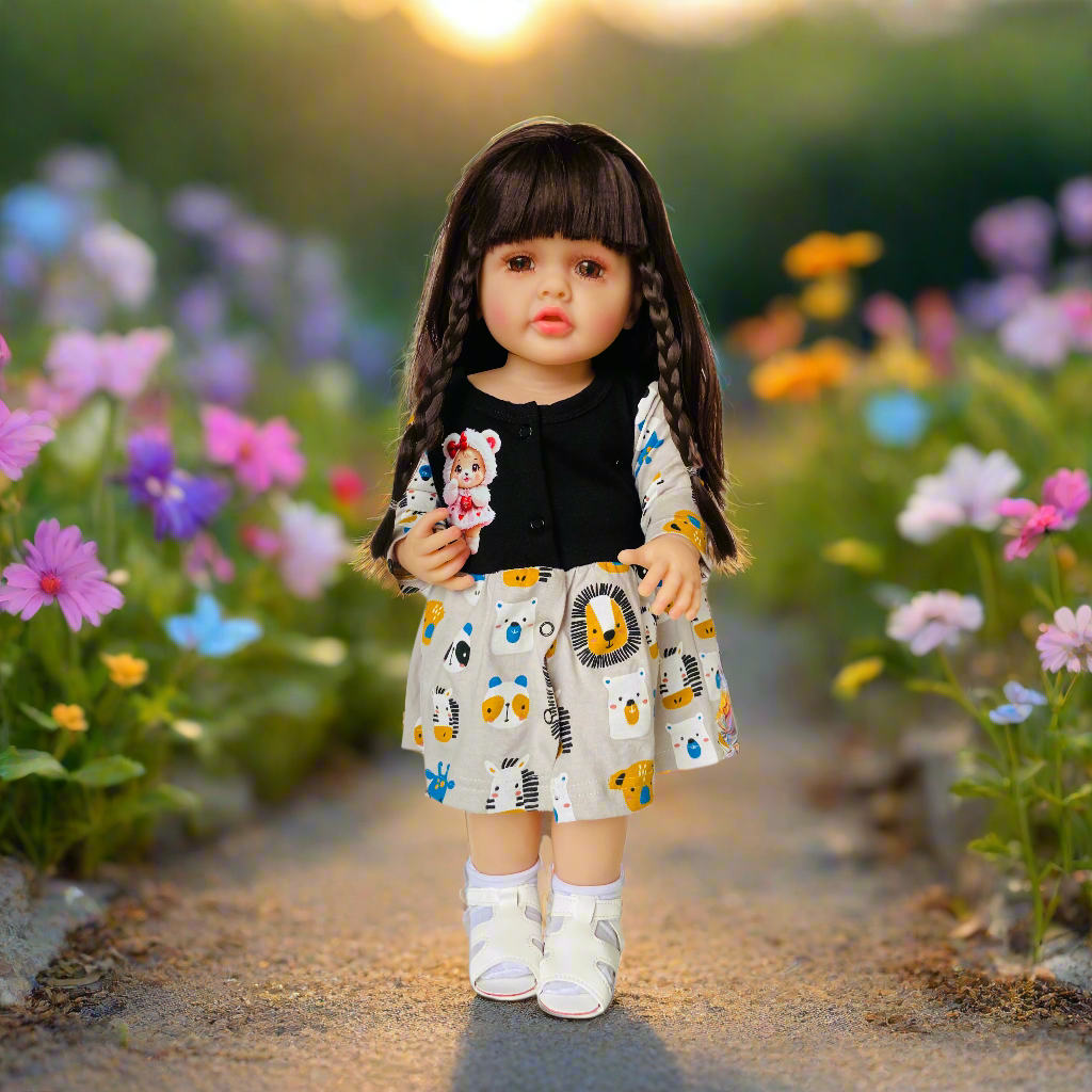 NestyFox 53cm Reborn Silicone Doll Gift Set with 8 Accessories
