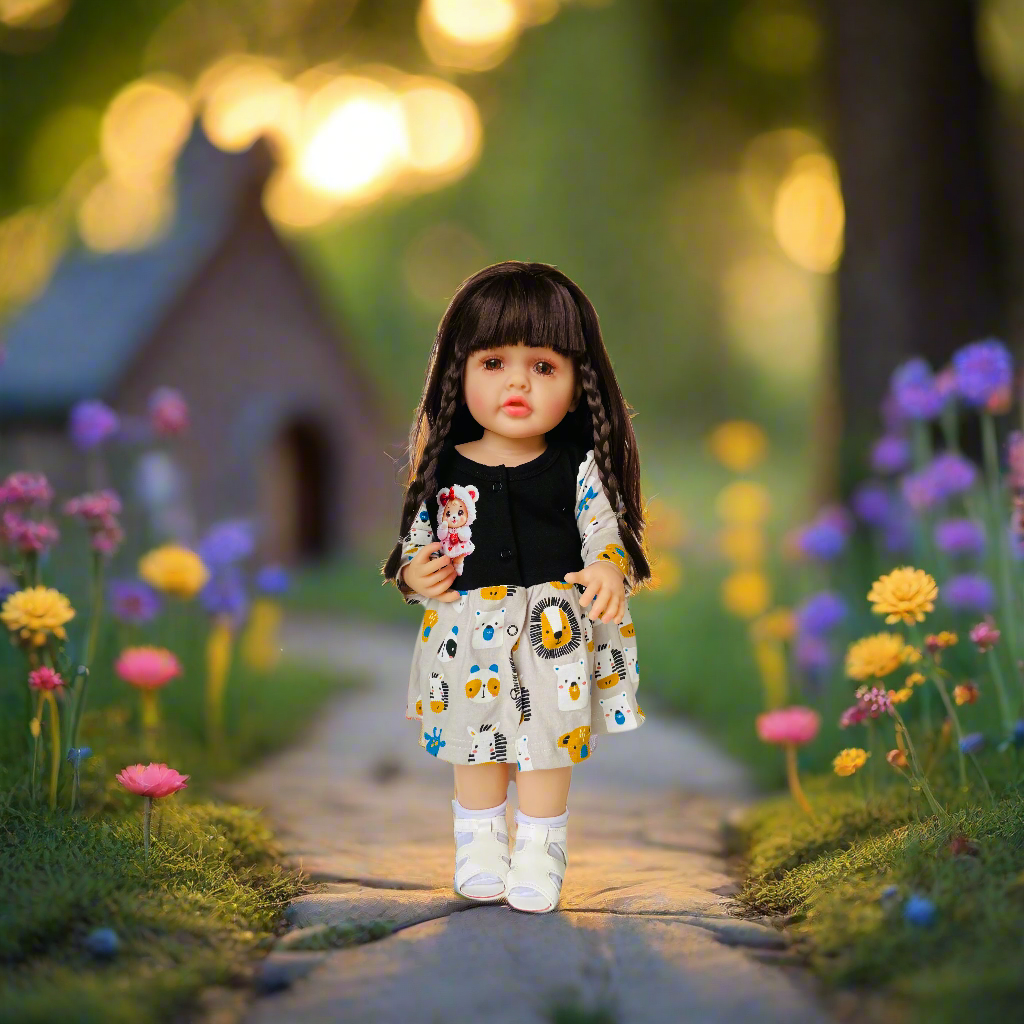 NestyFox 53cm Reborn Silicone Doll Gift Set with 8 Accessories