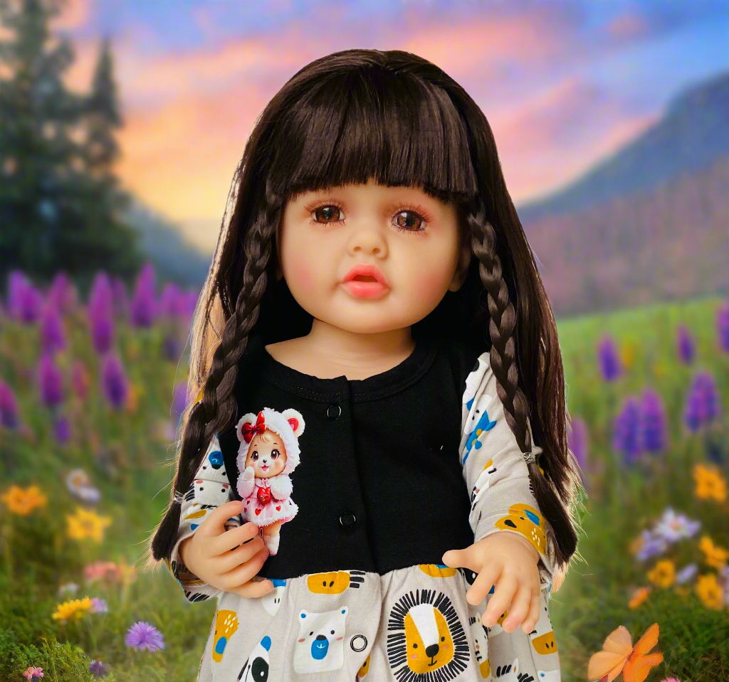 NestyFox 53cm Reborn Silicone Doll Gift Set with 8 Accessories