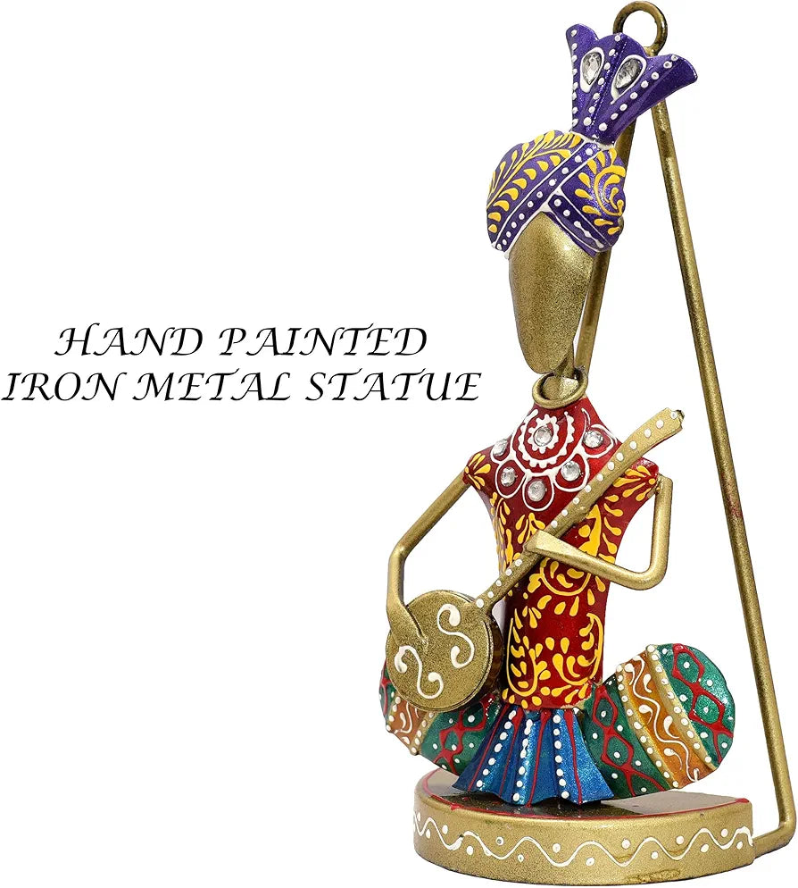 KRAFTSKALA Traditional Musicians Tabletop/Wall Hanging Metal Wall Decor Statues for Living Room, Decorative Showpiece Items for Home, Festive Gifting, Housewarming Present