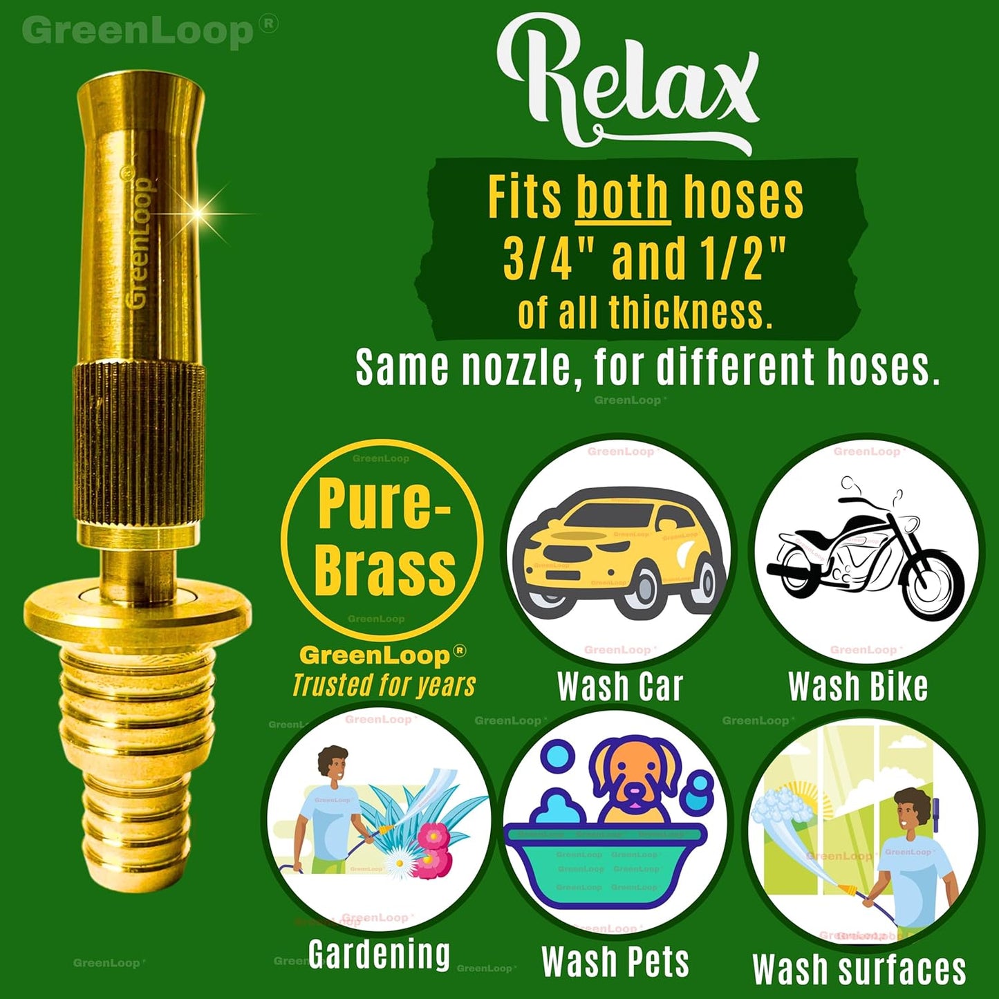 Solid Brass 2-in-1 Water Spray Nozzle