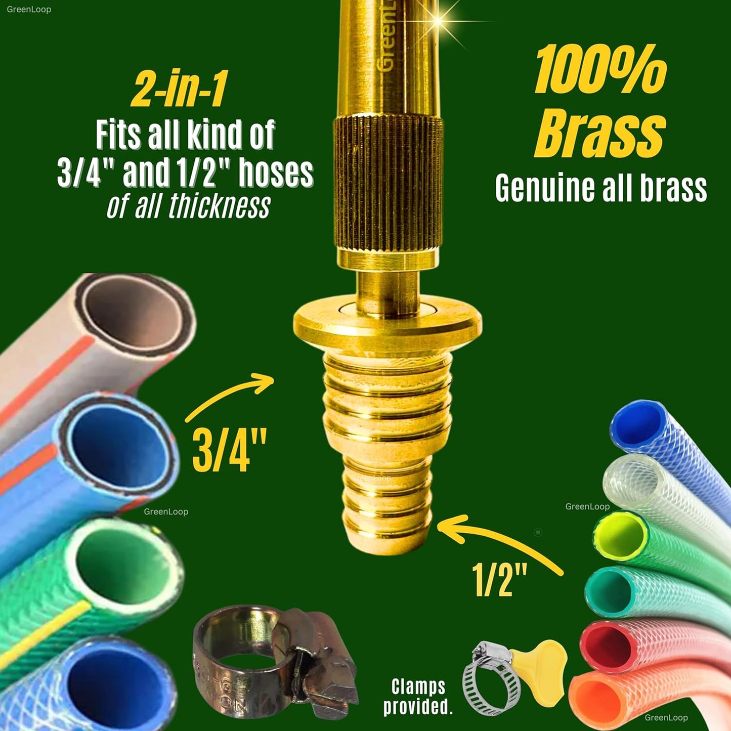 Solid Brass 2-in-1 Water Spray Nozzle