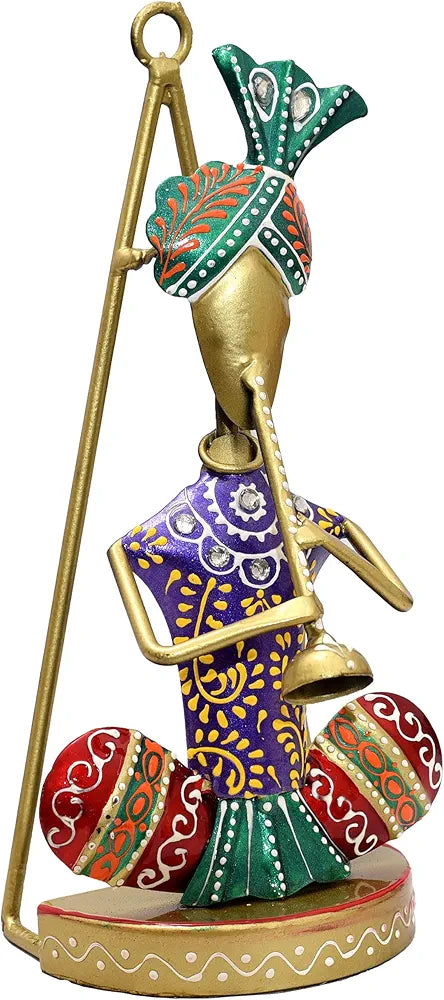 KRAFTSKALA Traditional Musicians Tabletop/Wall Hanging Metal Wall Decor Statues for Living Room, Decorative Showpiece Items for Home, Festive Gifting, Housewarming Present