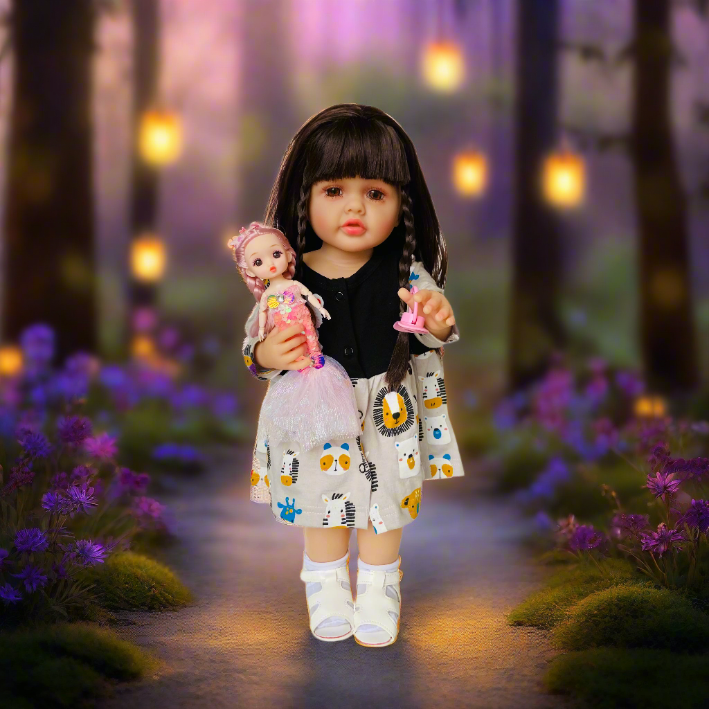 NestyFox 53cm Reborn Silicone Doll Gift Set with 8 Accessories