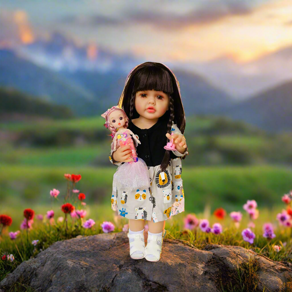 NestyFox 53cm Reborn Silicone Doll Gift Set with 8 Accessories