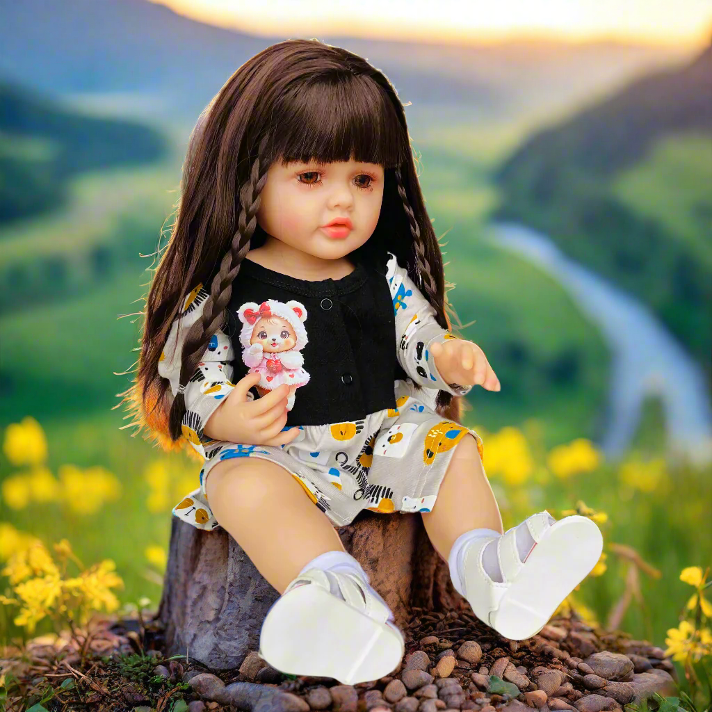 NestyFox 53cm Reborn Silicone Doll Gift Set with 8 Accessories