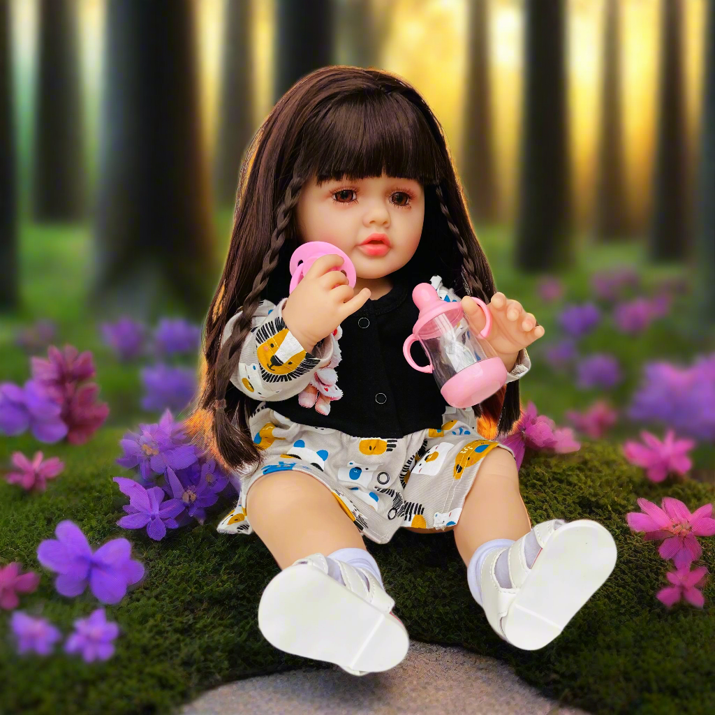 NestyFox 53cm Reborn Silicone Doll Gift Set with 8 Accessories