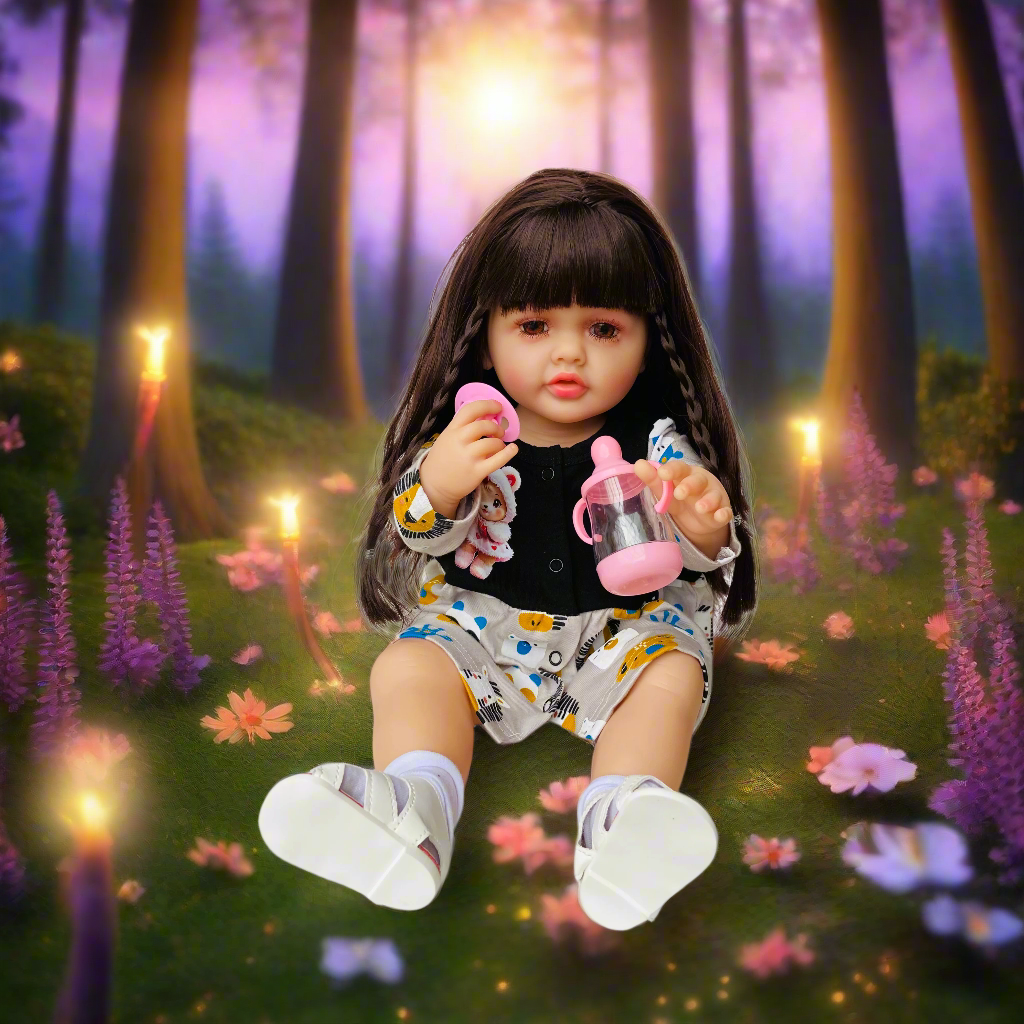 NestyFox 53cm Reborn Silicone Doll Gift Set with 8 Accessories
