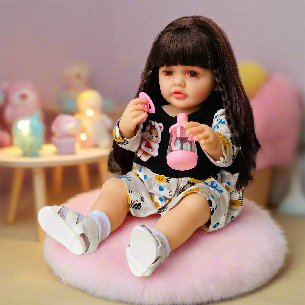 NestyFox 53cm Reborn Silicone Doll Gift Set with 8 Accessories